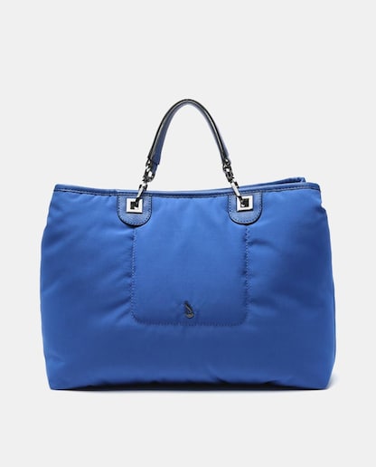 Imagen 0 de Bolso de mano grande azul con bandolera