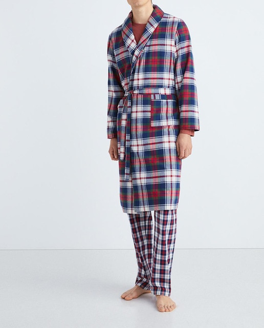 Imagen 0 de Bata de cuadros flannel forrada de hombre