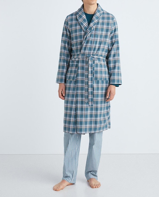 Imagen 0 de Bata de cuadros flannel forrada de hombre