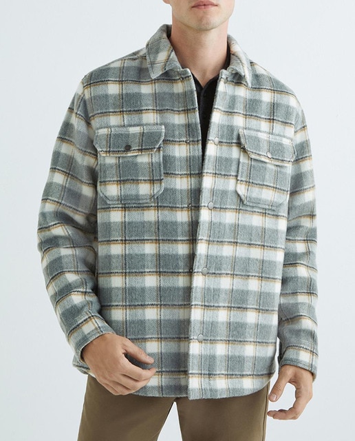 Imagen 0 de Sobrecamisa cuadros con bolsillos de hombre