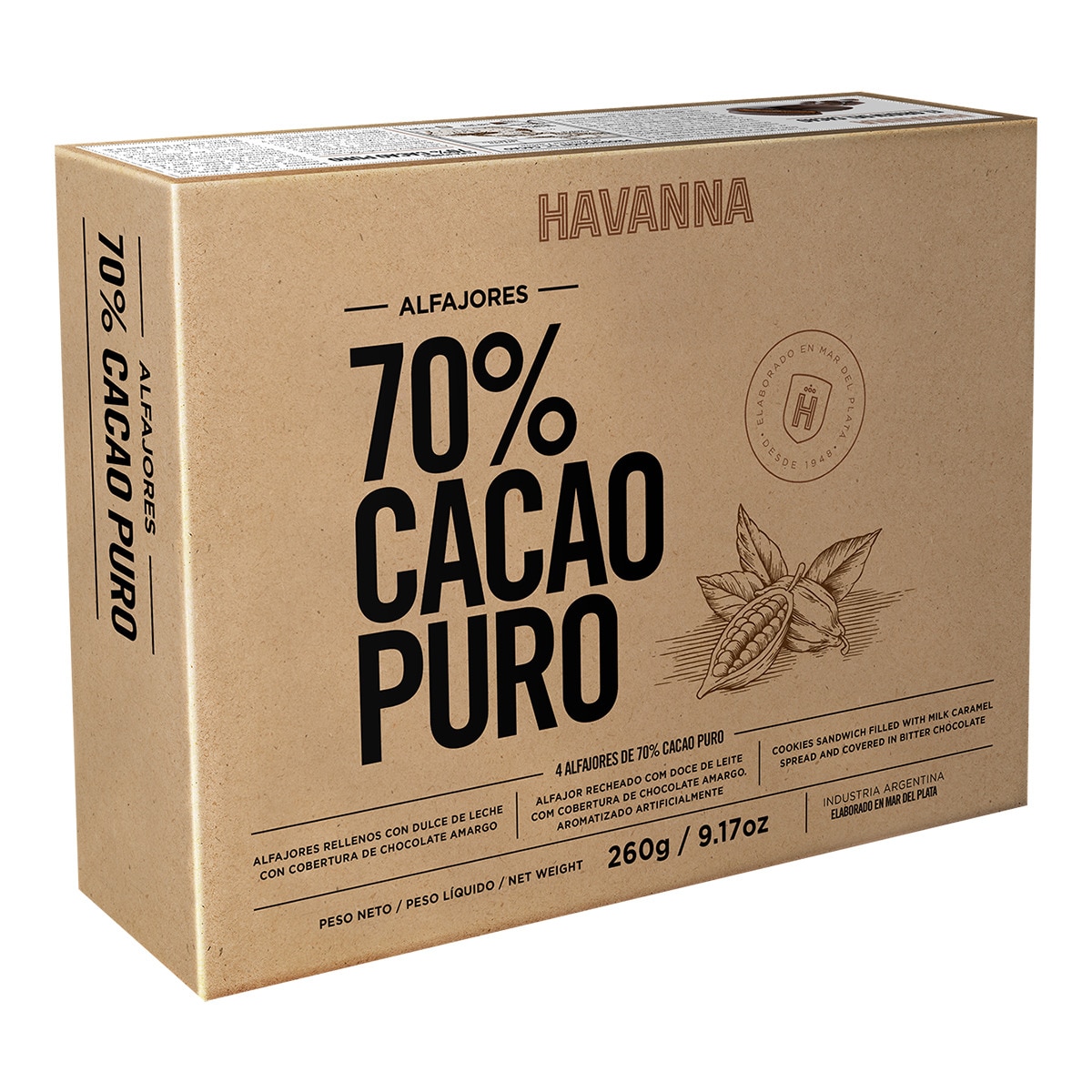 Alfajores 70% cacao puro Havanna 1