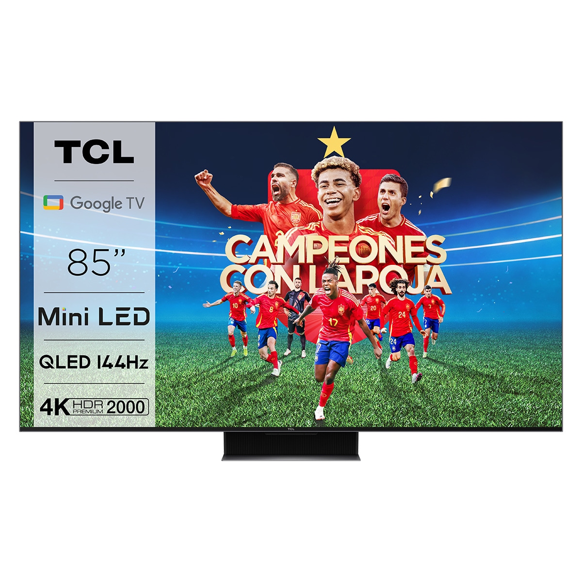 TV QD Mini LED 251 cm (85") TCL 85C845, 4K Ultra HD, Smart Google TV Dolby Vision y Atmos, sistema de sonido Onkyo 2.1, Motion Clarity Pro de 144 Hz Titanio-1