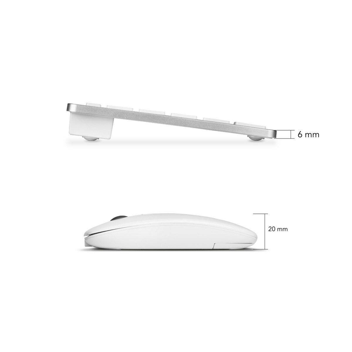 Pack de Rato sem Fios e Teclado PT OCO015 Sublim - Prata 4