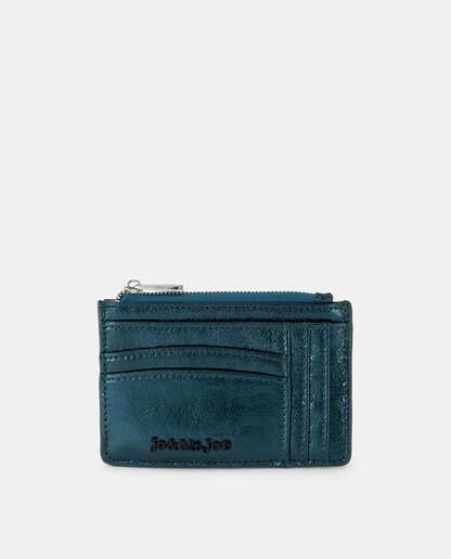 Imagen 0 de Tarjetero verde oscuro con asa de mano