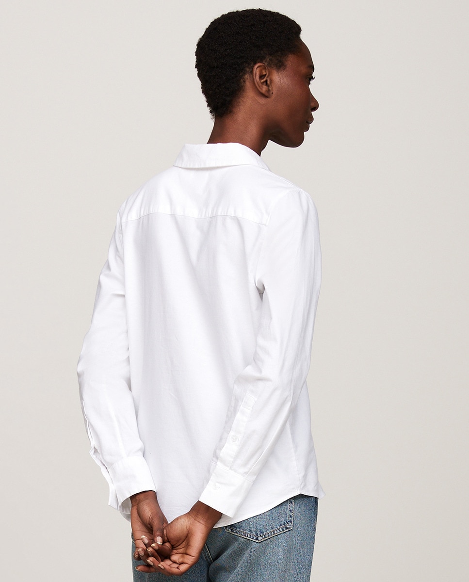 Camisa com Fecho de Botões e Colarinho de Camisa Branco-gelo-2