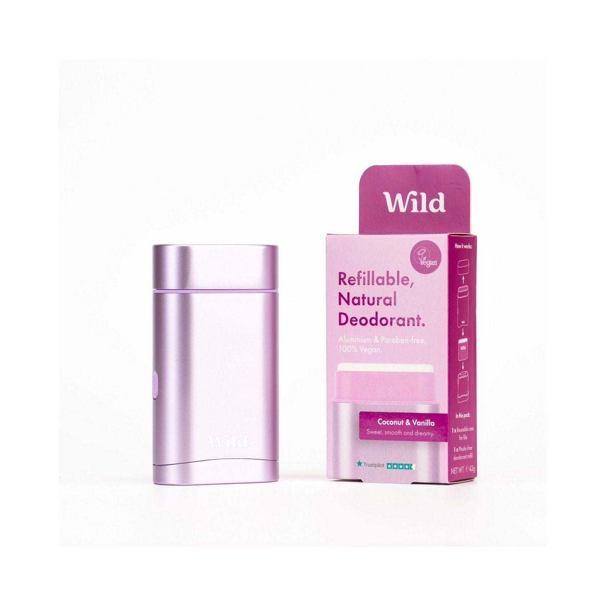 Desodorizante Natural Caixa e Recarga Coco e Baunilha - 40g 1
