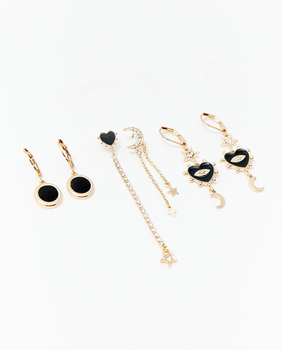 Conjunto de brincos Preto-2
