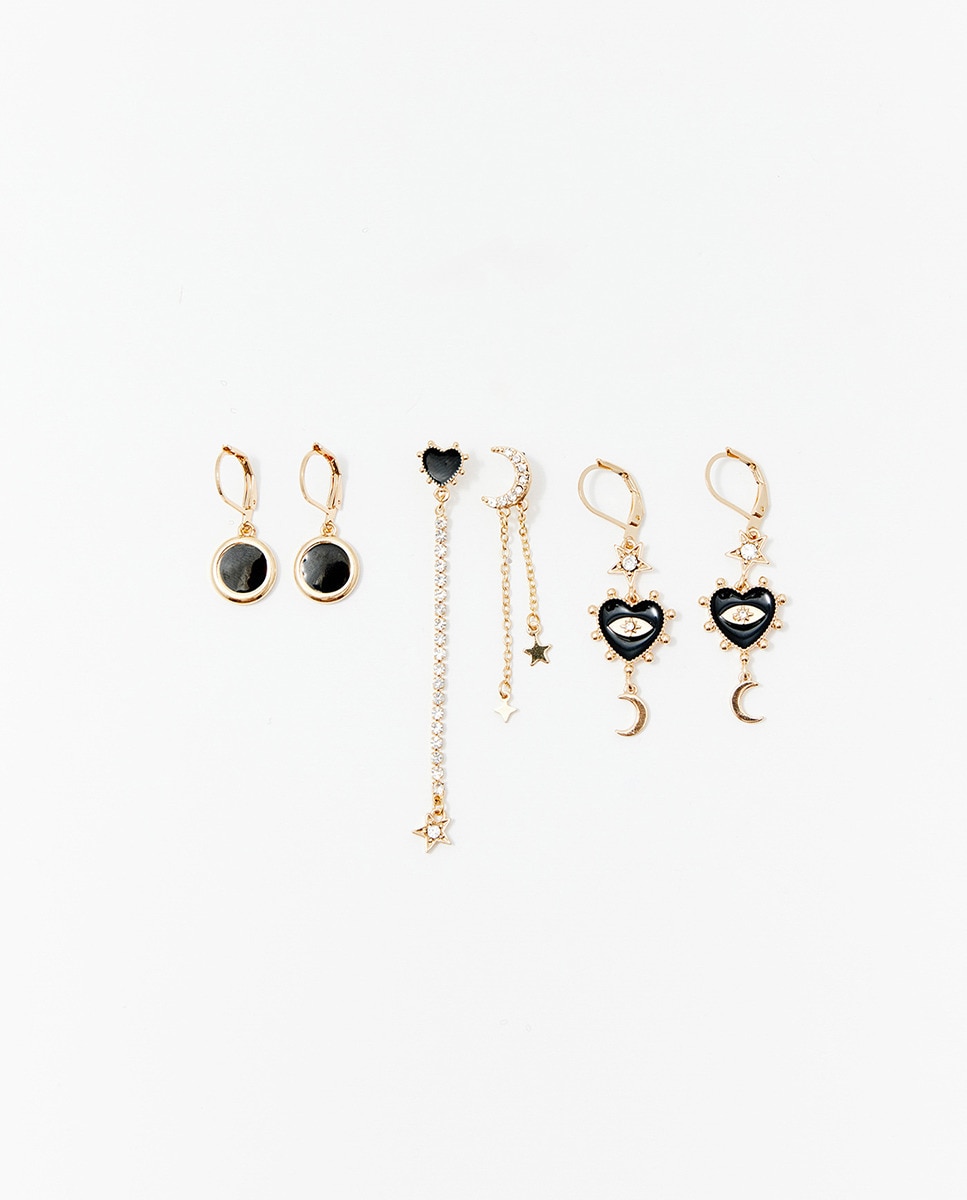 Conjunto de brincos Preto-1