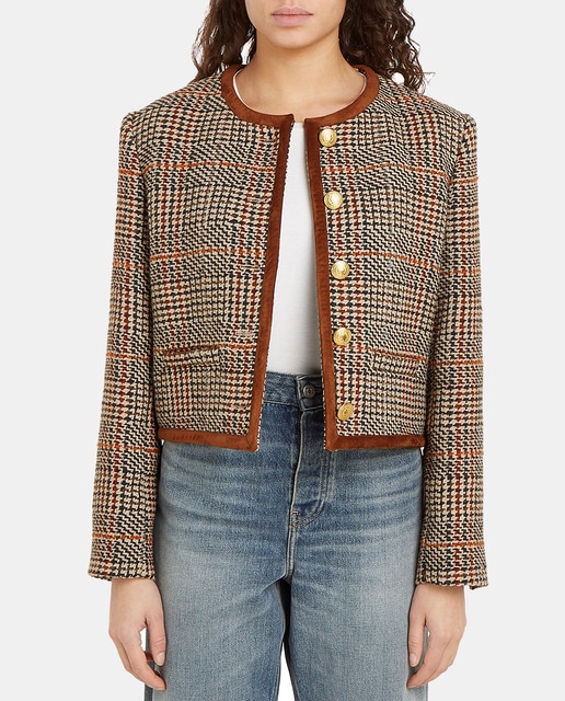 Imagen 0 de Chaqueta de tweed de mujer con cierre de botones