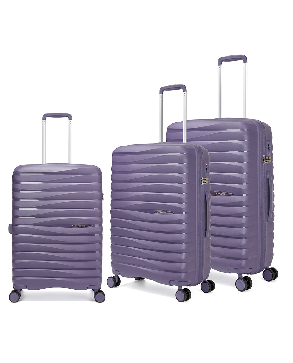 Trolley Médio com 4 Rodas Duplas|66 cm|2,8 kg Roxo-3