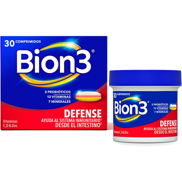 Defense Multivitamine mit Probiotika mit Vitamin C, D und Zink Behälter 30 Tabletten zur Unterstützung des Immunsystems