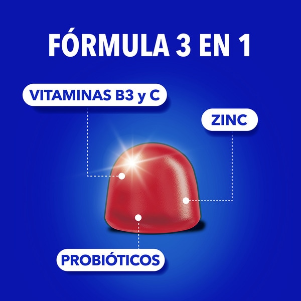 Defense Multivitamine mit Probiotika mit Vitamin C, B3 und Zink Topf 60 Gummies