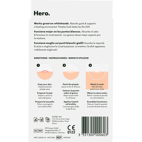 Original hydrocolloid night patch for acne to cover sports and blemishes box 24 units