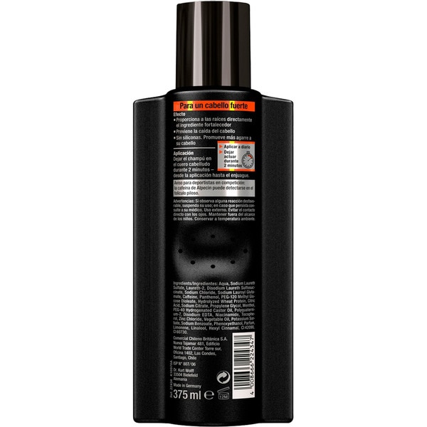 Caffeine C1 champú energizante anticaída para un cabello fuerte Flacon 375 ml Black Edition