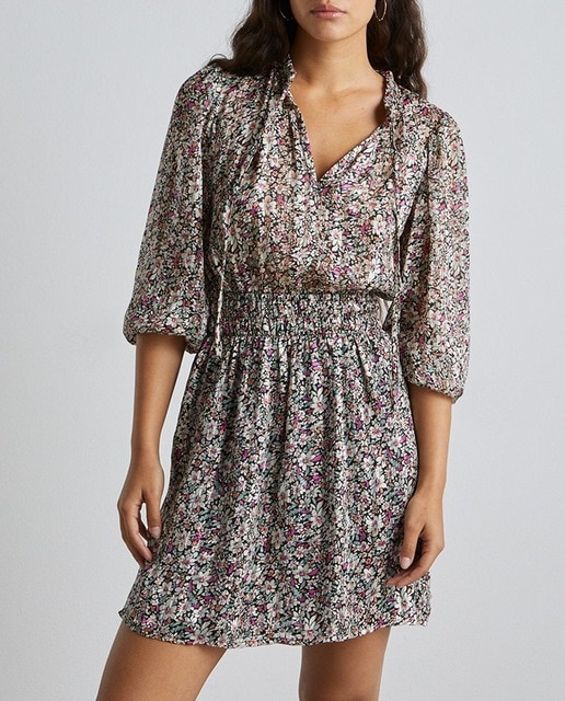 Imagen 0 de Vestido corto estampado de manga larga