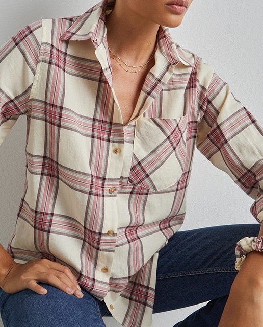 Imagen 0 de Camisa cuadros con coletero a juego de mujer