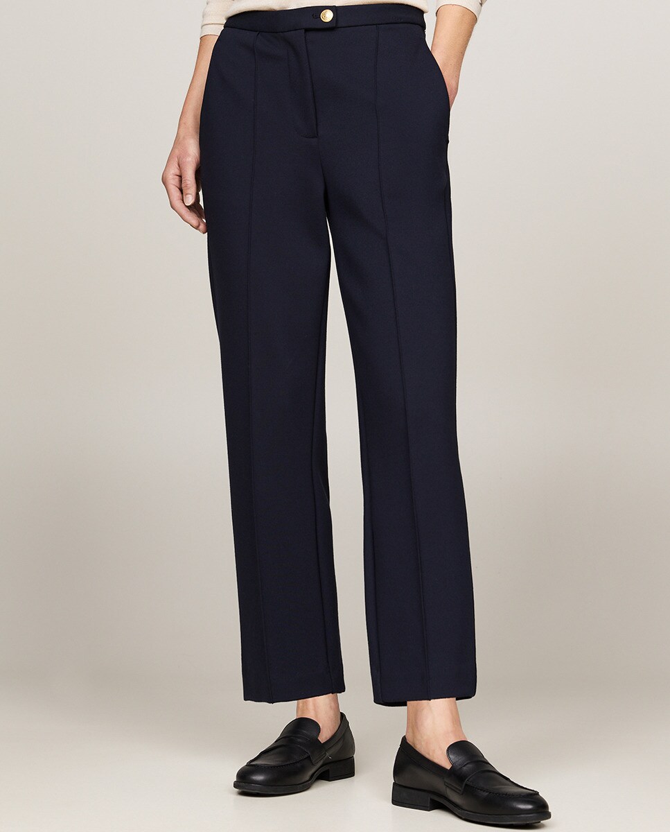 Calças Regular Slim Fit Azul-marinho-5