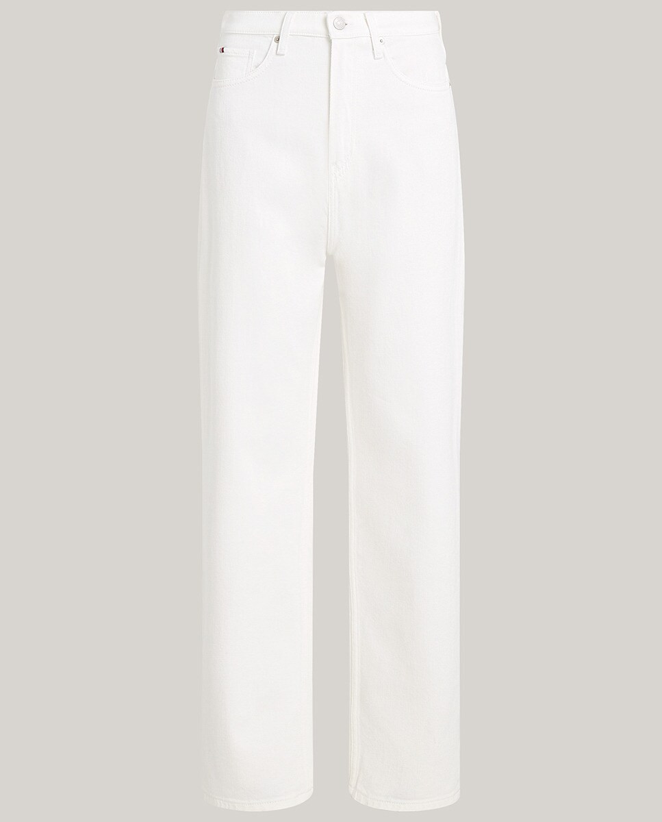 Jeans Relaxed Fit com Cintura Subida Branco-6