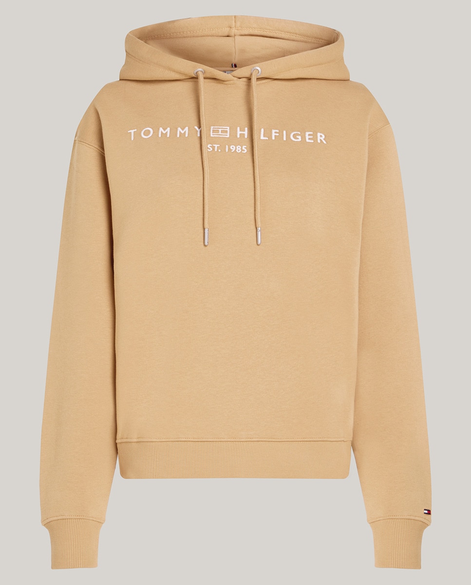 Sweatshirt com Decote Redondo e Capuz Castanho-claro-5