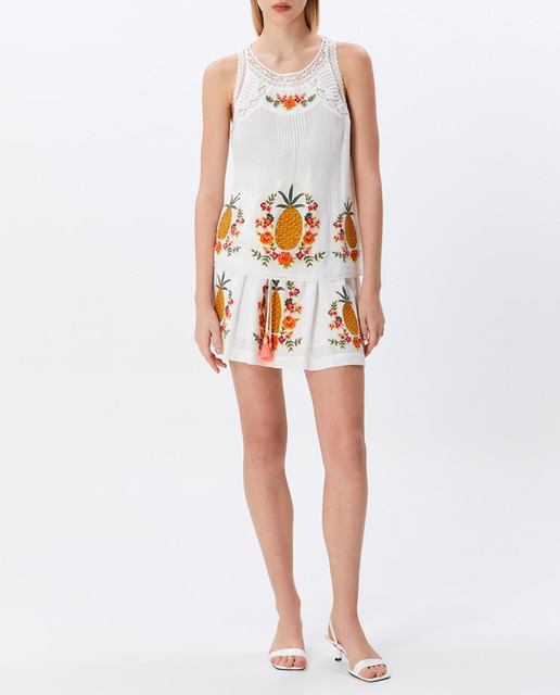 Imagen 0 de Falda bordado piñas