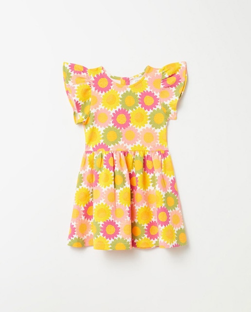 Imagen 0 de Vestido piqué girasoles de niña