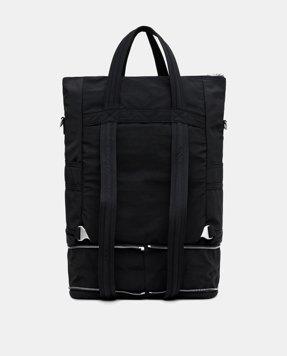 Mochila Grande Multiposições de Nylon Preto-4