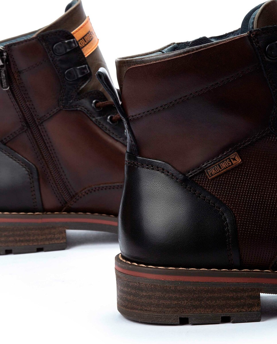 Botas York com Biqueira Direita e em Pele Castanho-escuro-12