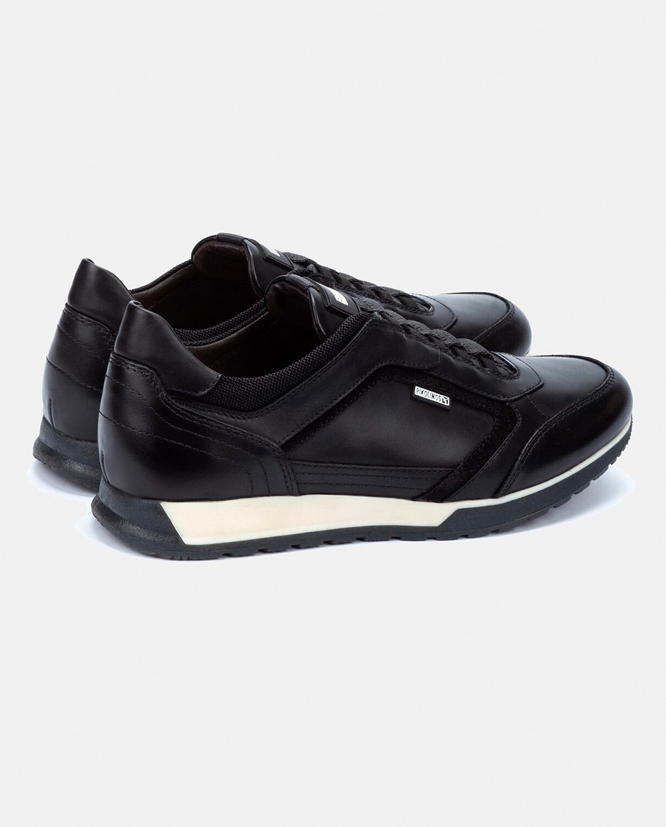 Sapatilhas Baixas Tipo Running Cambil com Fecho Elástico e em Pele Preto-9