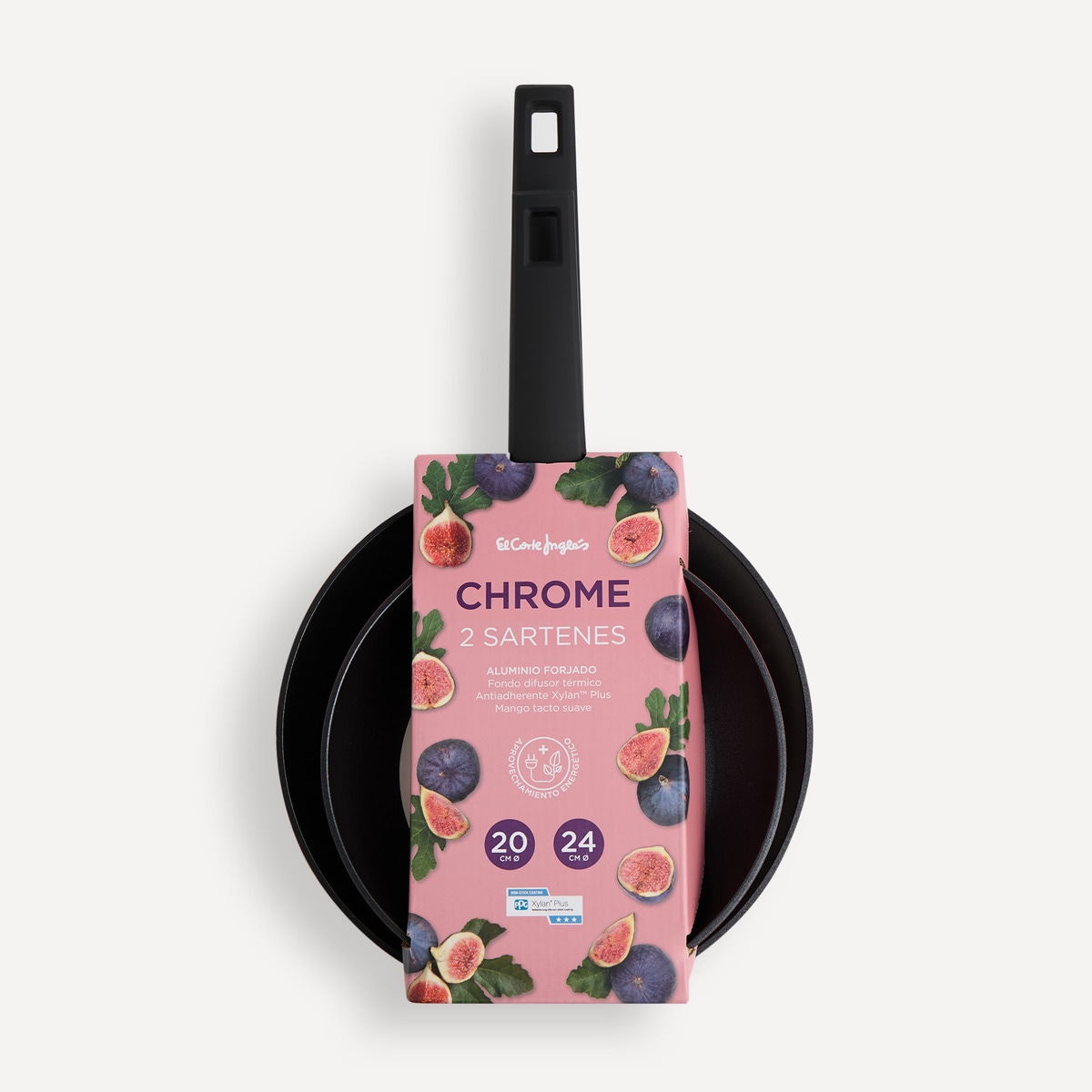 Set de 2 sartenes de aluminio Chrome El Corte Inglés Negro-5