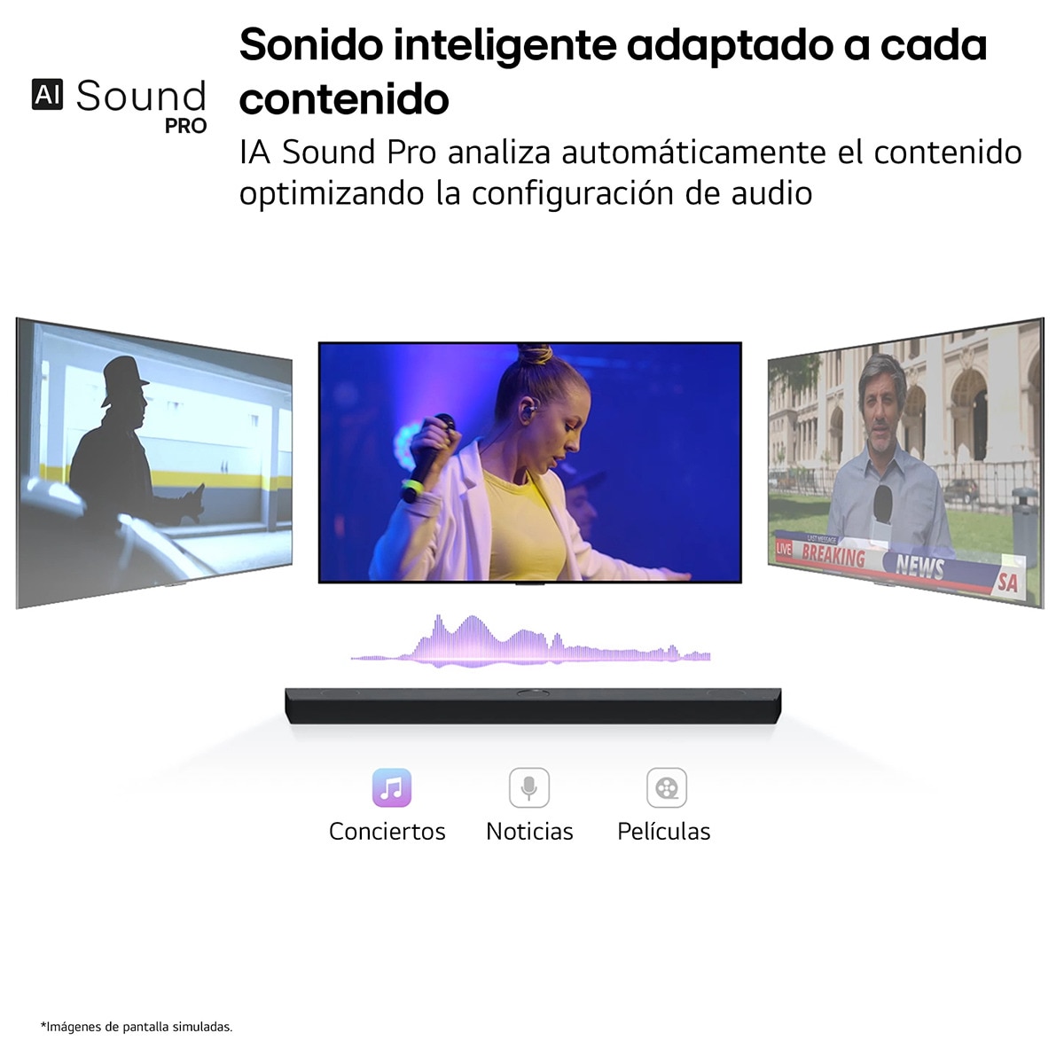 Barra de sonido LG S90TY AI Sound Pro 4K, 5.1.3, 570W, HDR10, Dolby Vision, Dolby Atmos y DTS:X, Wi-Fi, Subwoofer inalámbrico Negro-13