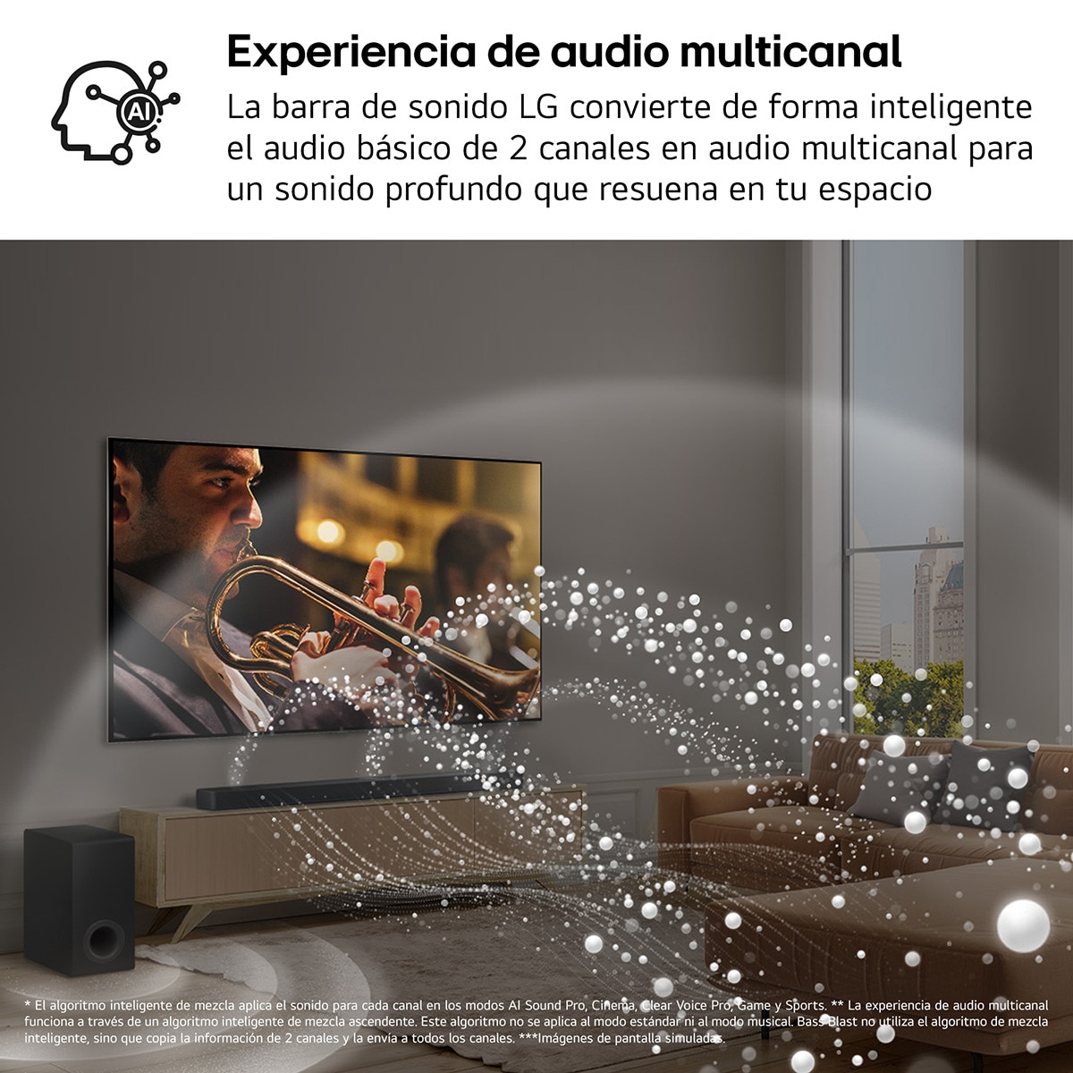 Barra de sonido LG S90TY AI Sound Pro 4K, 5.1.3, 570W, HDR10, Dolby Vision, Dolby Atmos y DTS:X, Wi-Fi, Subwoofer inalámbrico Negro-12