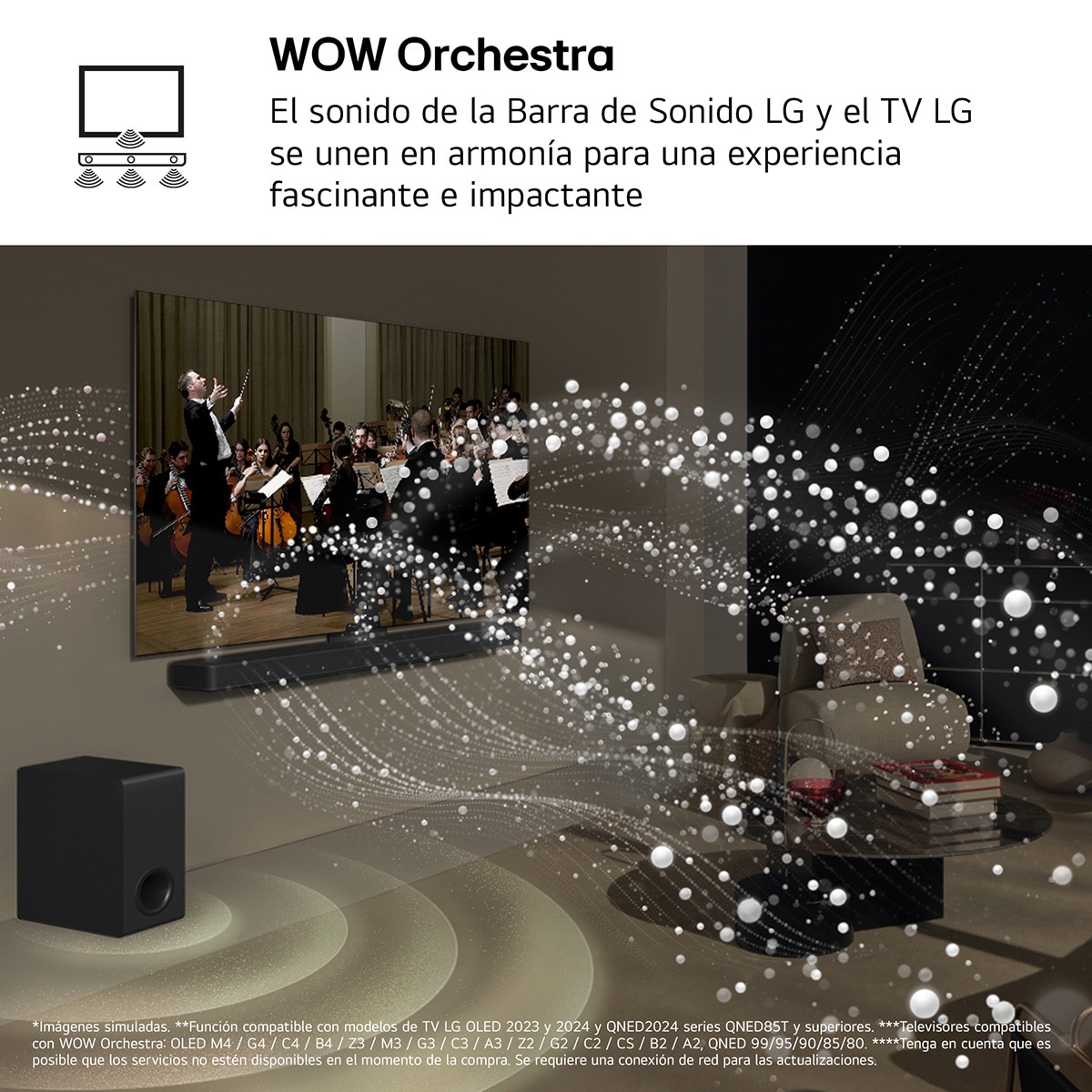 Barra de sonido LG S90TY AI Sound Pro 4K, 5.1.3, 570W, HDR10, Dolby Vision, Dolby Atmos y DTS:X, Wi-Fi, Subwoofer inalámbrico Negro-8