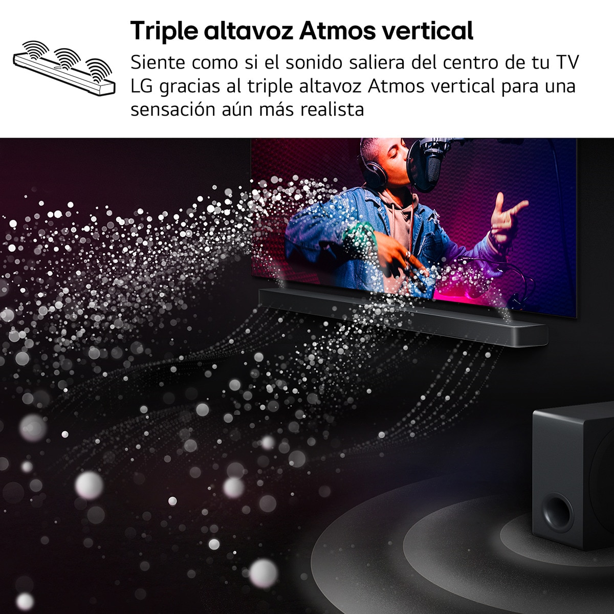 Barra de sonido LG S90TY AI Sound Pro 4K, 5.1.3, 570W, HDR10, Dolby Vision, Dolby Atmos y DTS:X, Wi-Fi, Subwoofer inalámbrico Negro-7