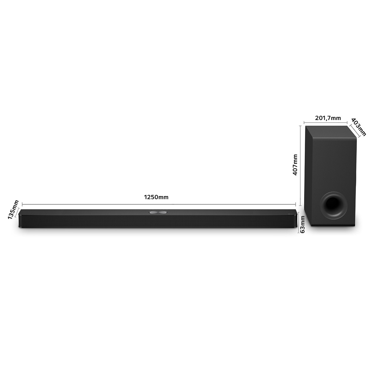 Barra de sonido LG S90TY AI Sound Pro 4K, 5.1.3, 570W, HDR10, Dolby Vision, Dolby Atmos y DTS:X, Wi-Fi, Subwoofer inalámbrico Negro-2