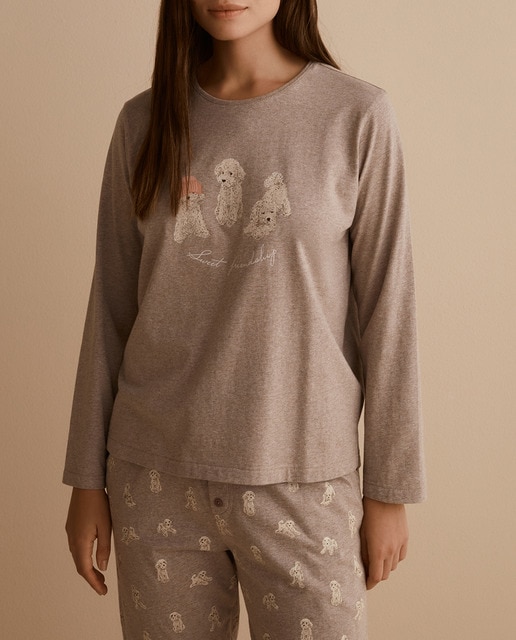 Imagen 0 de Camiseta pijama de mujer tres perritos