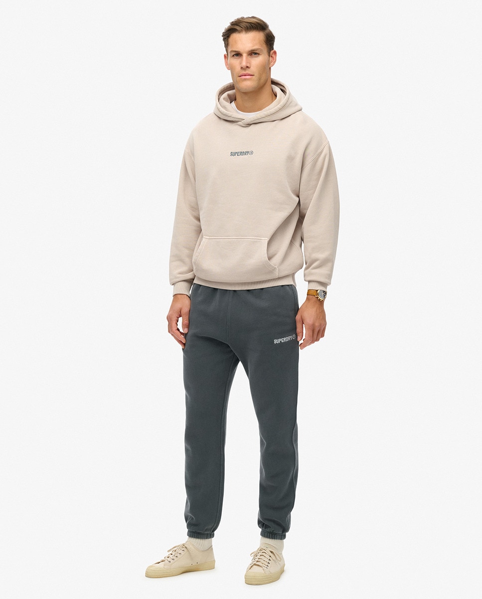 Joggers com Micro Logótipo Estampado Cinzento-escuro-1