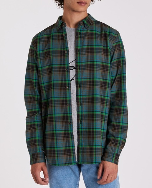 Imagen 0 de Camisa sport de hombre manga larga puños en contraste cuadros