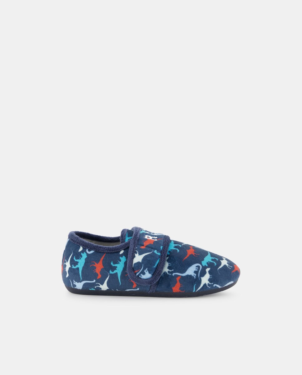 Pantufas com Dinossauros Azul-marinho-1