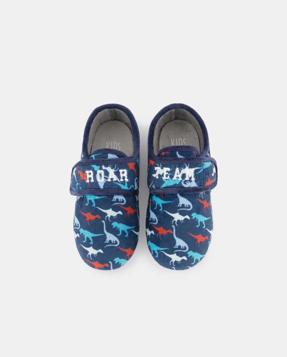 Pantufas com Dinossauros Azul-marinho-4