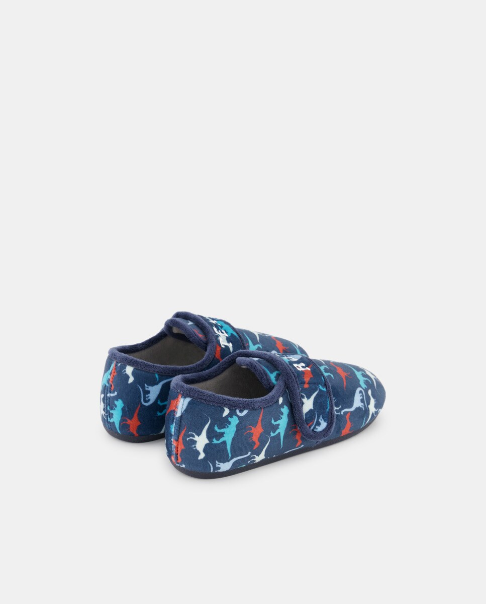 Pantufas com Dinossauros Azul-marinho-3