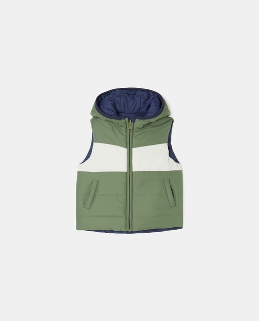 Imagen 0 de Chaleco de bebé niño reversible capucha