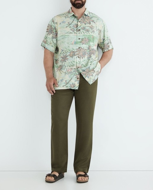 Imagen 0 de Pantalón de hombre de mezcla de lino Classic Fit tallas grandes