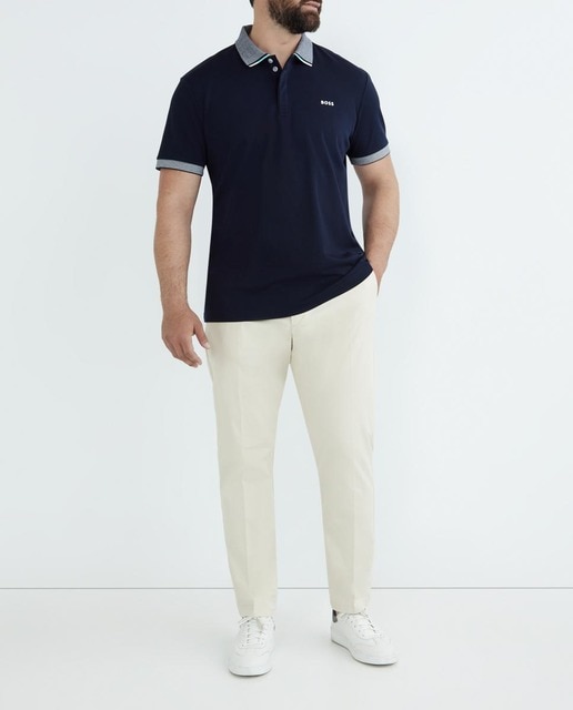 Imagen 0 de Polo manga corta de hombre con contrastes talla grande