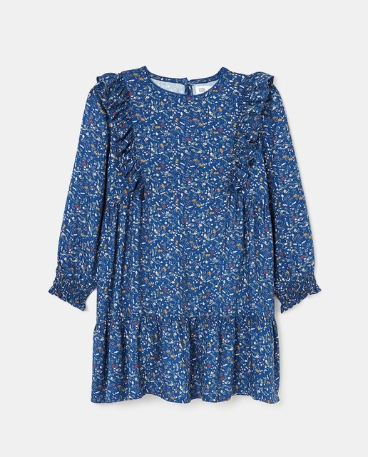 Imagen 0 de Vestido en twill viscosa estampado flores manga larga