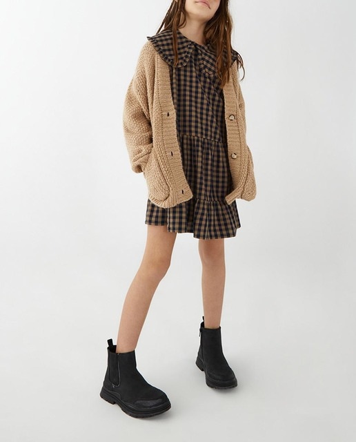 Imagen 0 de Vestido de niña con cuadros vicky y cuello babero