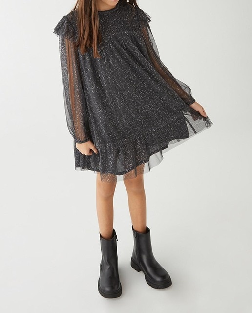 Imagen 0 de Vestido de niña tul manga larga