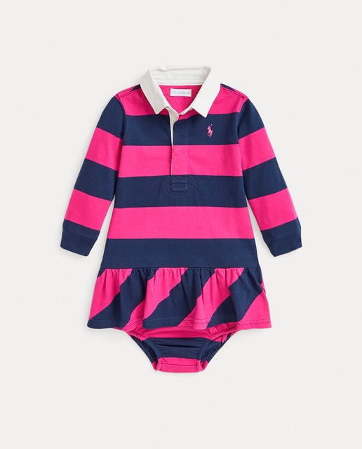 Imagen 0 de Vestido de bebé niña de algodón de rayas