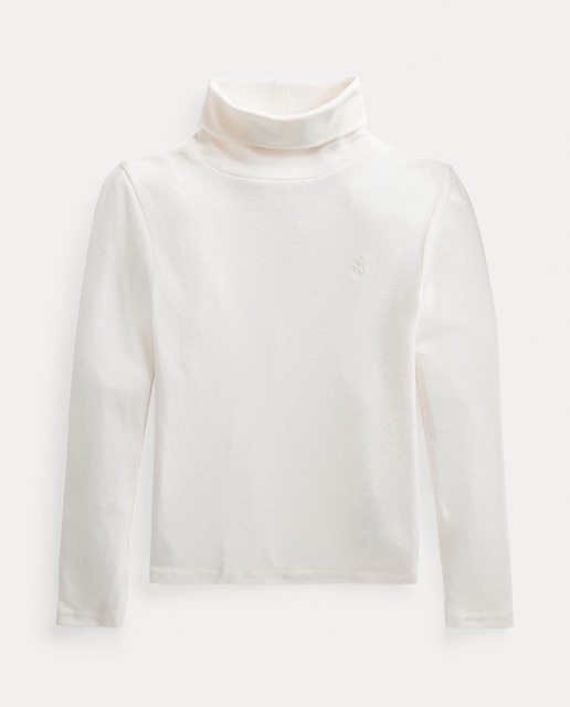 Imagen 0 de Camiseta de niña de cuello cisne en natural