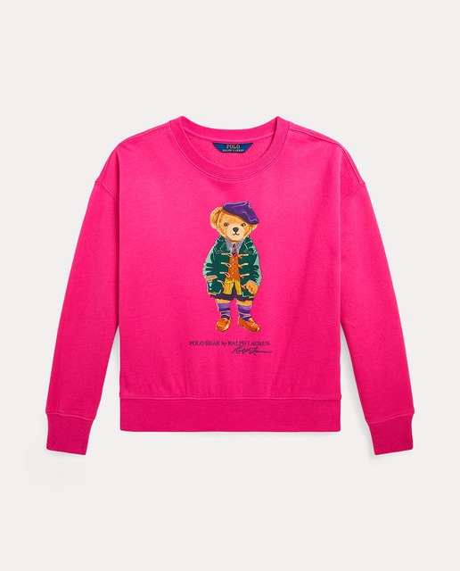 Imagen 0 de Sudadera de niña en fucsia con Polo Bear
