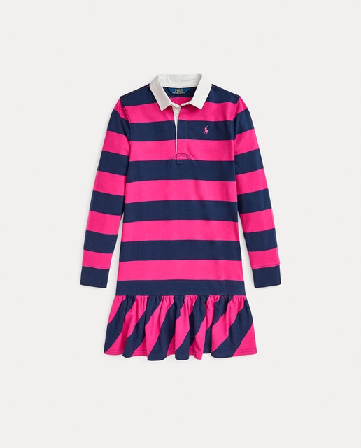 Imagen 0 de Vestido de niña de algodón de rayas
